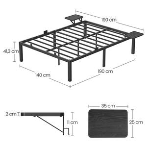 Metallbett Naouti Metall - Schwarz