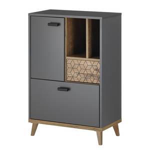 Armoire midi Mouy Graphite / Imitation chêne Ribbeck