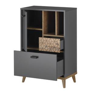 Armoire midi Mouy Graphite / Imitation chêne Ribbeck