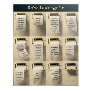 Poster Scheissregeln papier - beige - 40 x 50 cm