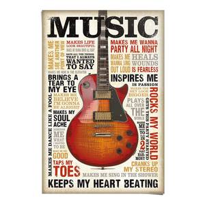 Poster Music is Passion Papier - Braun - 61 x 91,5 cm