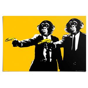 Poster Monkey Bananas papier - zwart - 61 x 91,5 cm