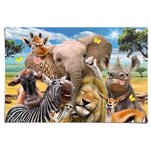 Poster Lustige Wildtiere Papier - Mehrfarbig - 61 x 91,5 cm