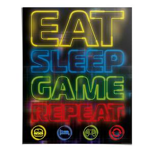 Poster Eat Sleep Game Repeat Papier - Mehrfarbig - 40 x 50 cm