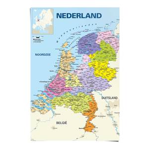 Poster Schulkarte Niederlande Papier - Mehrfarbig - 61 x 91,5 cm