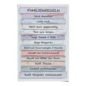 Poster Familienregeln Papier - Pink - 61 x 91,5 cm