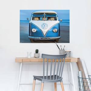 Poster Volkswagen Bulli Blau Papier - Blau - 61 x 91,5 cm