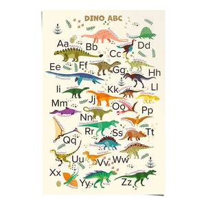 Poster Dino Abc papier - meerdere kleuren - 61 x 91,5 cm