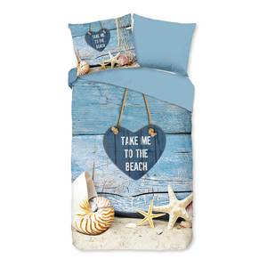 Microfaser Bettwäsche Beach Microfaser - Hellblau - 140 x 200/220 cm + Kissen 70 x 60 cm