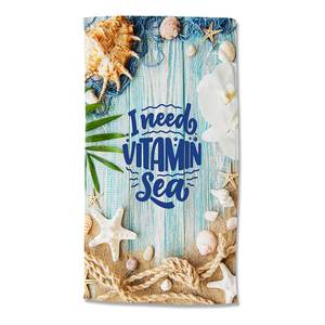 Strandtuch Vitamin Sea Polysamt - Blau - 100 x 180 cm