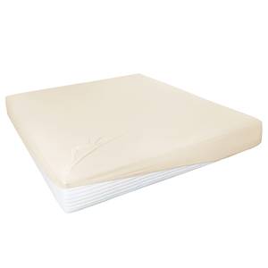 Boxspring-Elastan-Spannbettttuch Baumwolle / Elastan - Creme - 190 x 200 cm