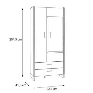 Armoire vitrine Fejel Imitation chêne artisan / Gris