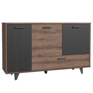 Sideboard Wabma Eiche Dunkel Dekor / Eiche Schwarz Dekor