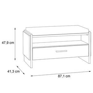 Banc d’entrée Fejel Imitation chêne artisan / Gris