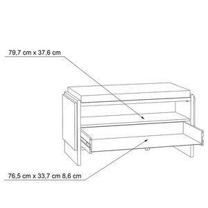 Garderobenbank Fejel Eiche Artisan Dekor / Grau