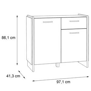 Buffet Fejel Imitation chêne artisan / Gris