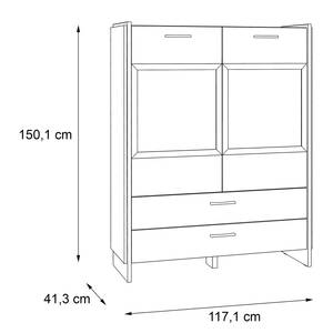 Highboard Fejel Artisan eikenhouten look/grijs