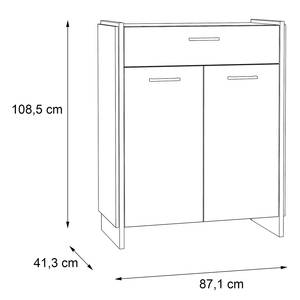 Schoenenkast Fejel Artisan eikenhouten look/grijs