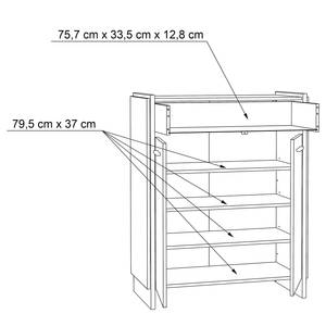 Schoenenkast Fejel Artisan eikenhouten look/grijs