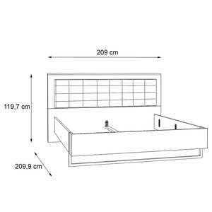 Bedframe Fejel Artisan eikenhouten look/grijs