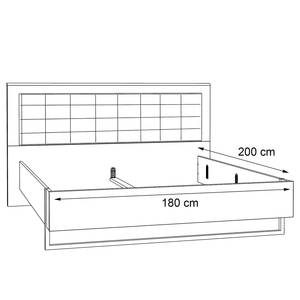 Bedframe Fejel Artisan eikenhouten look/grijs