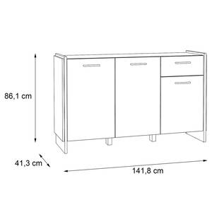 Dressoir Fejel type A Artisan eikenhouten look/grijs