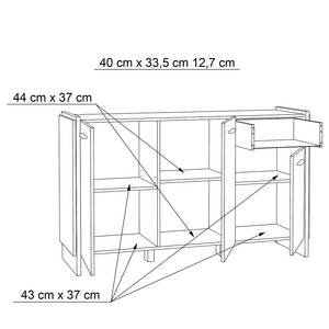 Sideboard Fejel Typ A Eiche Artisan Dekor / Grau