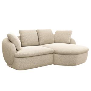 Ecksofa APELLO mit Longchair Webstoff Mava: Creme / Beige / Grau meliert - Breite: 217 cm - Longchair davorstehend rechts