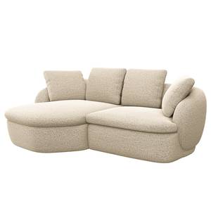 Ecksofa APELLO mit Longchair Webstoff Mava: Creme / Beige / Grau meliert - Breite: 217 cm - Longchair davorstehend links