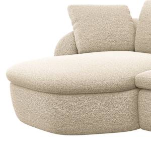 Ecksofa APELLO mit Longchair Webstoff Mava: Creme / Beige / Grau meliert - Breite: 217 cm - Longchair davorstehend links