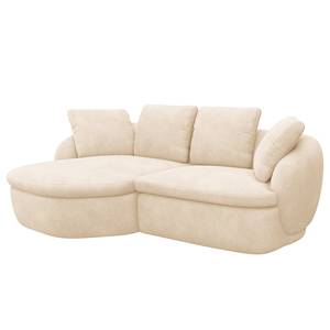 Ecksofa APELLO mit Longchair Bouclé Stoff Bony: Beige - Breite: 217 cm - Longchair davorstehend links