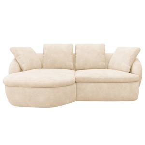 Ecksofa APELLO mit Longchair Bouclé Stoff Bony: Beige - Breite: 217 cm - Longchair davorstehend links