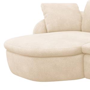 Ecksofa APELLO mit Longchair Bouclé Stoff Bony: Beige - Breite: 217 cm - Longchair davorstehend links