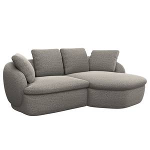 Ecksofa APELLO mit Longchair Webstoff Mava: Grau / Weiß meliert - Breite: 217 cm - Longchair davorstehend rechts