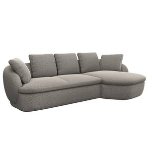 Ecksofa APELLO mit Longchair Webstoff Mava: Grau / Weiß meliert - Breite: 276 cm - Longchair davorstehend rechts