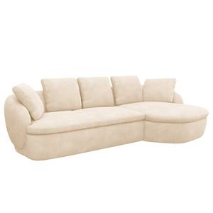 Ecksofa APELLO mit Longchair Bouclé Stoff Bony: Beige - Breite: 276 cm - Longchair davorstehend rechts