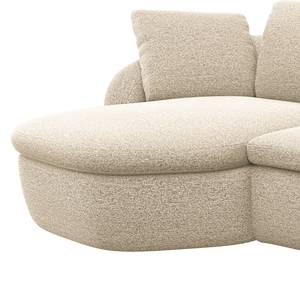 Ecksofa APELLO mit Longchair Webstoff Mava: Creme / Beige / Grau meliert - Breite: 276 cm - Longchair davorstehend links