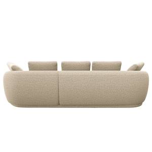 Ecksofa APELLO mit Longchair Webstoff Mava: Creme / Beige / Grau meliert - Breite: 276 cm - Longchair davorstehend rechts