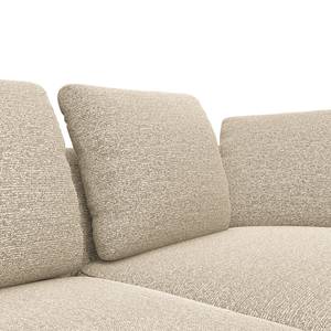 Ecksofa APELLO mit Longchair Webstoff Mava: Creme / Beige / Grau meliert - Breite: 276 cm - Longchair davorstehend rechts