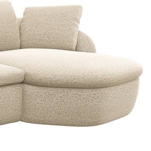 Ecksofa APELLO mit Longchair Webstoff Mava: Creme / Beige / Grau meliert - Breite: 276 cm - Longchair davorstehend rechts