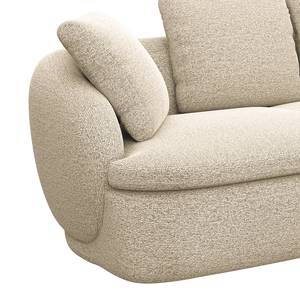 Ecksofa APELLO mit Longchair Webstoff Mava: Creme / Beige / Grau meliert - Breite: 276 cm - Longchair davorstehend rechts