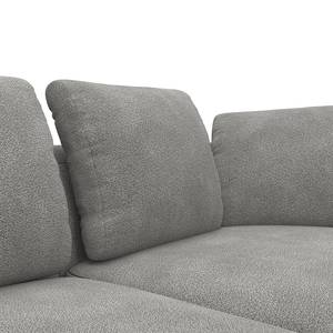 Ecksofa APELLO mit Longchair Bouclé Stoff Bony: Grau - Breite: 276 cm - Longchair davorstehend rechts