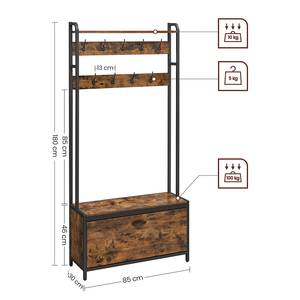 Kompaktgarderobe Ennis Dunkelbraun / Schwarz