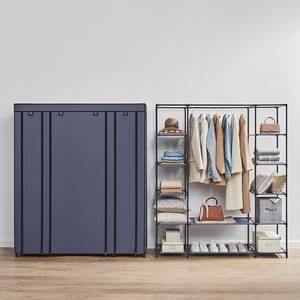 Stoff-Garderobenschrank Beam Dunkelblau