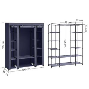 Stoff-Garderobenschrank Beam Dunkelblau