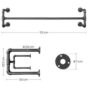 Garderobenleiste Corydon Metall - Schwarz - 1er Set