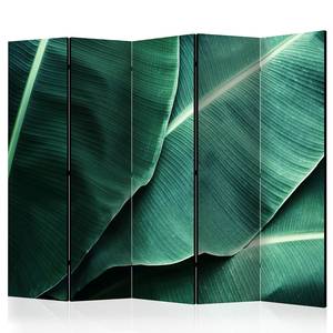 Paravent Banana Leaf Akustik Vlies auf Massivholz - Grün - 225 x 172 cm