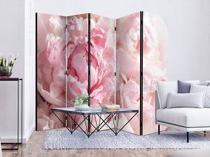 Paravent Sweet Peonies Akustik Vlies auf Massivholz - Rosa