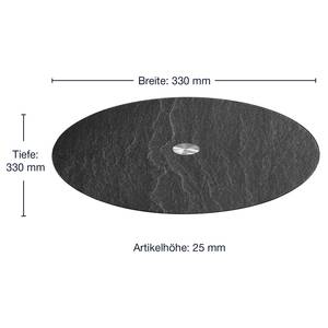 Servierplatte Turn Klarglas / Edelstahl - Schwarz