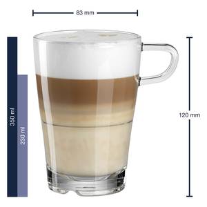 Kaffeeglas Senso 4-teilig Klarglas / Edelstahl - Transparent - Fassungsvermögen: 0.35 L